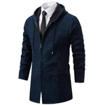 Shuanghao Herren Hoodie Strickjacke Cardigan Blau
