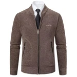 Shuanghao Herren Hoodie Strickjacke Cardigan Kaffee