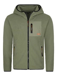 riverso Herren Kapuzenjacke RIVHenning Regular Fit Hoodie Jacke Reißverschluss Fleecejacke Ivy Olive