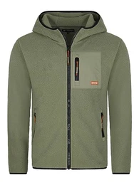 Herren Kapuzenjacke RIVHenning Regular Fit Hoodie Jacke Reißverschluss Fleece Jacke Sweatjacke Kapuzenjacke Kapuze Fleecejacke Grün M, Größe:M, Farbe:Ivy Olive