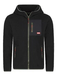 riverso Herren Kapuzenjacke RIVHenning Regular Fit Hoodie Jacke Reißverschluss Fleecejacke Schwarz