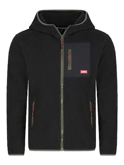 riverso Herren Kapuzenjacke RIVHenning Regular Fit Hoodie Jacke Reißverschluss Fleecejacke Schwarz