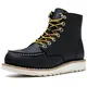 SL-Saint Herren Arbeitsstiefel Weiche Moc Toe Klassische Knöchel Mode Casual 6‘’ Keilsohle Schuhe (Schwarz Keilsohle, Erwachsene, Herren, 43, Numerisch, EU Schuhgrößensystem, Breit)