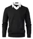 Harbrosrce Herren Strick Pullover V Ausschnitt Strickpullover Feinstrick Mock Hemdkragen Strickwaren Lange Ärme Gestrickt Strickjacke Sweatshirt Pulli