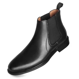 RITIZEN Chelsea-Stiefel für Herren, echtes Leder, zum Reinschlüpfen, Schwarz, 41 EU