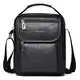 A-QMZL Umhängetasche Herren Schultertasch Crossbody PU Lede Herrentasche Vintage Umhängetaschen Handytasche Messenger Bag Umhängen Tasche Man Bag (schwarz)
