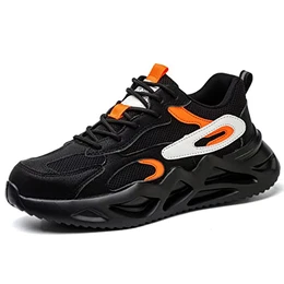 Sicherheitsschuhe Arbeitsschuhe Herren Damen Leicht Stahlkappenschuhe Sportliche Atmungsaktiv rutschfeste Arbeitsturnschuhe S1 Schwarz größe 43
