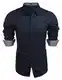 COOFANDY Freizeithemd Diamant Muster Hemd Party Hochzeit Hemden Business Hemd Herren Regular Fit Kariertes Hemd,1-Marine Blau,M