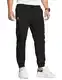 JustSun Chino Hosen Herren Baumwolle Freizeithose Herren Jogginghose Herren Trainingshose Sporthose Männer Lang mit Kordelzug Casual Hose mit Taschen Schwarz M
