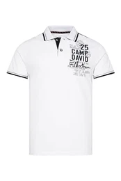 Herren Pikee-Polo mit Label-Applikationen Opticwhite M