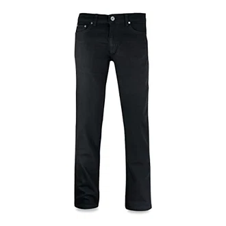 JEEL Herren-Jeans Regular Fit Straight Cut Basic Washed Schwarz