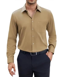 siliteelon Herren Hemd Langarm Stretch Regular Fit Business Hemd 