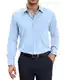 siliteelon Herren Hemd Langarm Hellblau Bügelfrei Freizeithemd Regular fit Anzug Businesshemd für männer Hellblaues Stretch Oberteile Baumwolle Hemden Herren Interviews Büro