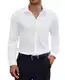 siliteelon Herren Hemd Langarm Weißes Bügelfrei Hemden Weiss Matt Stretch Oberhemd für Männer Weiß Regular Fit Anzug Business Herrenhemd für mit Tasche Büro Arbeit Hochzeit