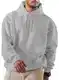 JMIERR Herren Hoodie mit Taschen Freizeit Baumwolle Sweatshirts 2024 Langarm Kordelzug Kapuzenpullovers Grau M