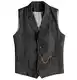 Tuikayoo Herren Western Herringbone Tweed Anzug Weste Wolle Slim Fit Weste (Schwarz,M)