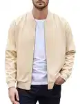 COOFANDY Herren-Bomberjacke aus Baumwolle, leichte Fliegerjacken, lässige Softshell-Jacke Khaki