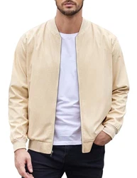 COOFANDY Herren-Bomberjacke aus Baumwolle, leichte Fliegerjacken, lässige Softshell-Jacke Khaki