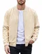 COOFANDY Herren-Bomberjacke aus Baumwolle, leichte Fliegerjacken, lässige Softshell-Jacke, Khaki, XXL