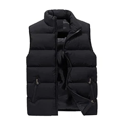 Generisch Outdoor Wasserdichte Softshell Ärmellose Jacke Mit Reißverschluss Taschen Schwarz