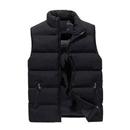 Weste, Herren Outdoor Wasserdichte Softshell Ärmellose Jacke Mit Reißverschluss Taschen Steppweste Fleece Weste Kapuze Männer Winter Ärmellos Westen Arbeit (M, Black)