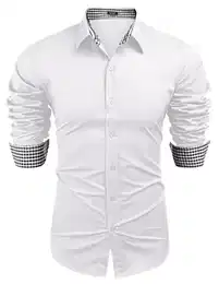 Hemd Herren Regular Fit Langarm Freizeithemd Herrenhemd Freizeithemd Business Hemden Weiß M