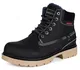 Winterstiefel Herren Winterschuhe Damen Warm Gefütterte Stiefeletten Wasserdicht Boots,Schwarz D,EU43