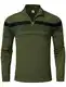 donhobo Pullover für Herren Quarter Zip Up Casual Gestreifte Pullover Polo Sweaters Herbst Winter Sweatshirts Leichtes Lässiger Strickpullover, Grün, M