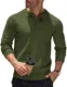 COOFANDY Herren Pullover Mit Polokragen Strick Polo Pullover Langarmshirt Strickpullover Regular Fit Männer Pulli Winterpullover Basic Einfarbig Poloshirt Armeegrün S
