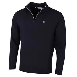 Herren Heather Half Zip Pullover - Marine/Silber - L