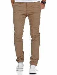 REPUBLIX Herren Regular Slim Stretch Chino Hose Fit R7009 Beige
