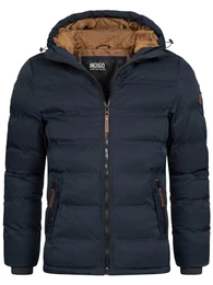Herren Nemos Steppjacke mit Kapuze Herrenjacke Winterjacke Freizeitjacke Männer Black M