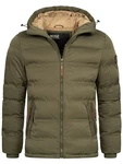 Indicode Herren Nemos Steppjacke mit Kapuze Army