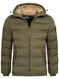 Herren Nemos Steppjacke mit Kapuze Herrenjacke Winterjacke Freizeitjacke Männer Army M