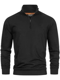 Herren INBrandt Sweatshirt mit Stehkragen Herrenpullover Pulli Sweater Pullover Männer Black M