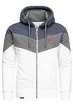 Amaci&Sons Sweatjacke Kapuzenpullover Hoodie Zipper Jacke 4069 Blau/Anthrazit/Weiß
