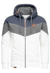 Amaci&Sons Sweatjacke Kapuzenpullover Hoodie Zipper Jacke 4069 Blau/Anthrazit/Weiß