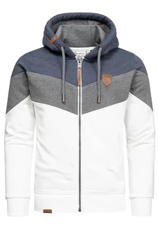 Amaci&Sons Sweatjacke Kapuzenpullover Hoodie Zipper Jacke 4069 Blau/Anthrazit/Weiß