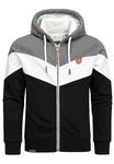 Amaci&Sons Sweatjacke Kapuzenpullover Hoodie Zipper Jacke 4069 Anthrazit/Weiß/Schwarz (4069)