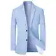 Anzug Herren Schal Revers Modern Sportlich Sakko Anzug Regular Fit Männer Anzugjacke Blazer Einreihig Zwei Knöpfe Anzug Freizeitjacke für Business Hochzeit Weihnachts Party Hellblau M