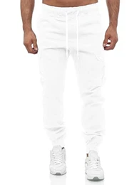 Cargohose Herren Cargo Hose Jogger Chino Regular Fit Jeans 16610 (Weiß, M)