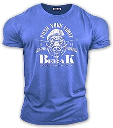 Herren-T-Shirt, Wikinger-Krieger, Fitness-Kleidung für Herren, Arnold Bodybuilding-T-Shirt, ideal für MMA, Strongman, Crossfit, Marineblau: Soldat, M