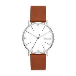Herrenuhr Signatur Quartz/3 Zeigerwerk 40 mm Gehäusegröße mit Lederarmband SKW6903