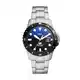 Fossil Blue uhr für Herren, Quarzwerk mit Edelstahl- oder Lederarmband, Schwarz und Blau, 42MM