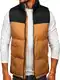 BOLF Herren Weste mit Stehkragen Steppweste Bodywarmer Daunenweste Reißverschluss Ärmellose Sportweste Zip Wärme Freizeit Outdoor Style 9969 Camel M [1U1]