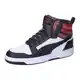 PUMA Unisex Rebound v6 Sneaker, White Black-Intense Red, 43 EU