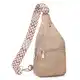 Suweir Brusttasche Damen Sling Bag Klein Umhängetasche PU Leder Crossbody Bag Stylisch Bauchtasche Frauen Schultertasche Breiter Gurt Sling Rucksack für Outdoorsport, Reisen, Radfahren (Apricot)