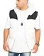 behype. Herren warme Weste mit Kapuze Steppweste Puffer-Weste J17-Panel-Weiß-M