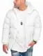 behype. Herren warme Winterjacke mit Kapuze Steppjacke Puffer-Jacke J14-Weiß-L