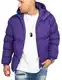 behype. Herren warme Winterjacke mit Kapuze Steppjacke Puffer-Jacke J14-Lila-M